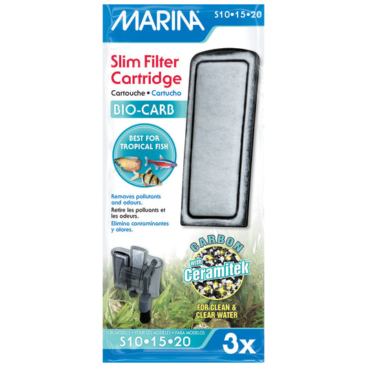 Marina Bio Carb Cartridge para sa Slim Filters - 3 pack