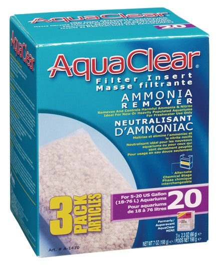 AquaClear 20 Ammonia Remover Filter Insert - 198 g (7 oz) - 3 pack