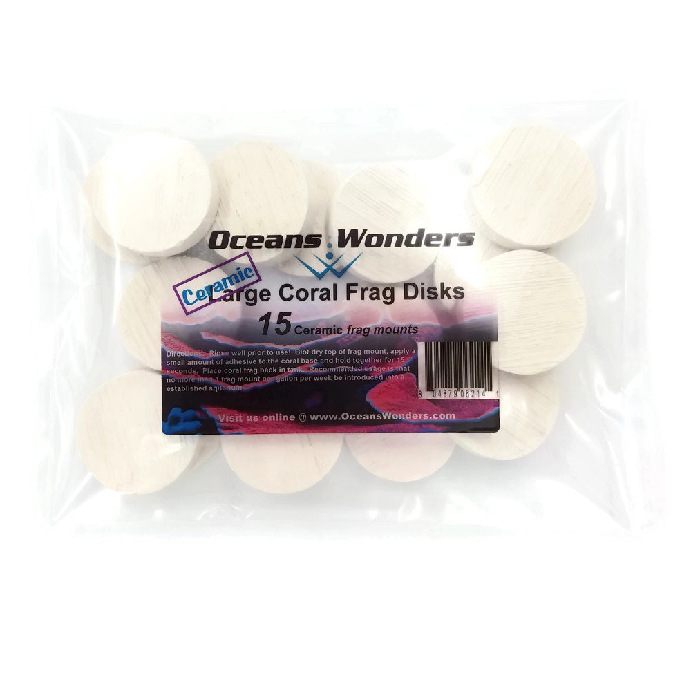 Oceans Wonders Ceramic Large Coral Frag Disks 1.5" (15 pc)