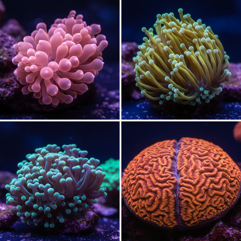 4 Coral & Anemone Close-up Collage