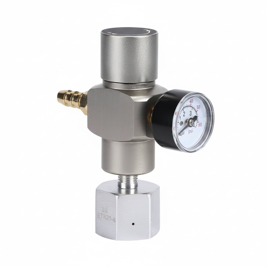 CO2 Pressure Regulator with 3/8 barb for Soda Stream threaded cylinders Concrete Blonde Aquatics