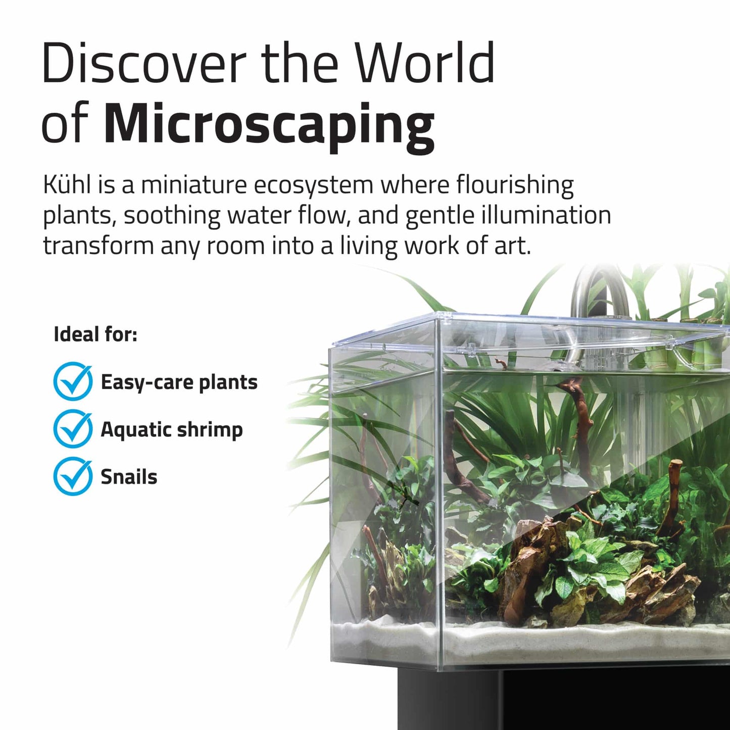 Fluval Kühl Microscaping Aquarium Kit, 2.1 US Gal / 8 L, Black