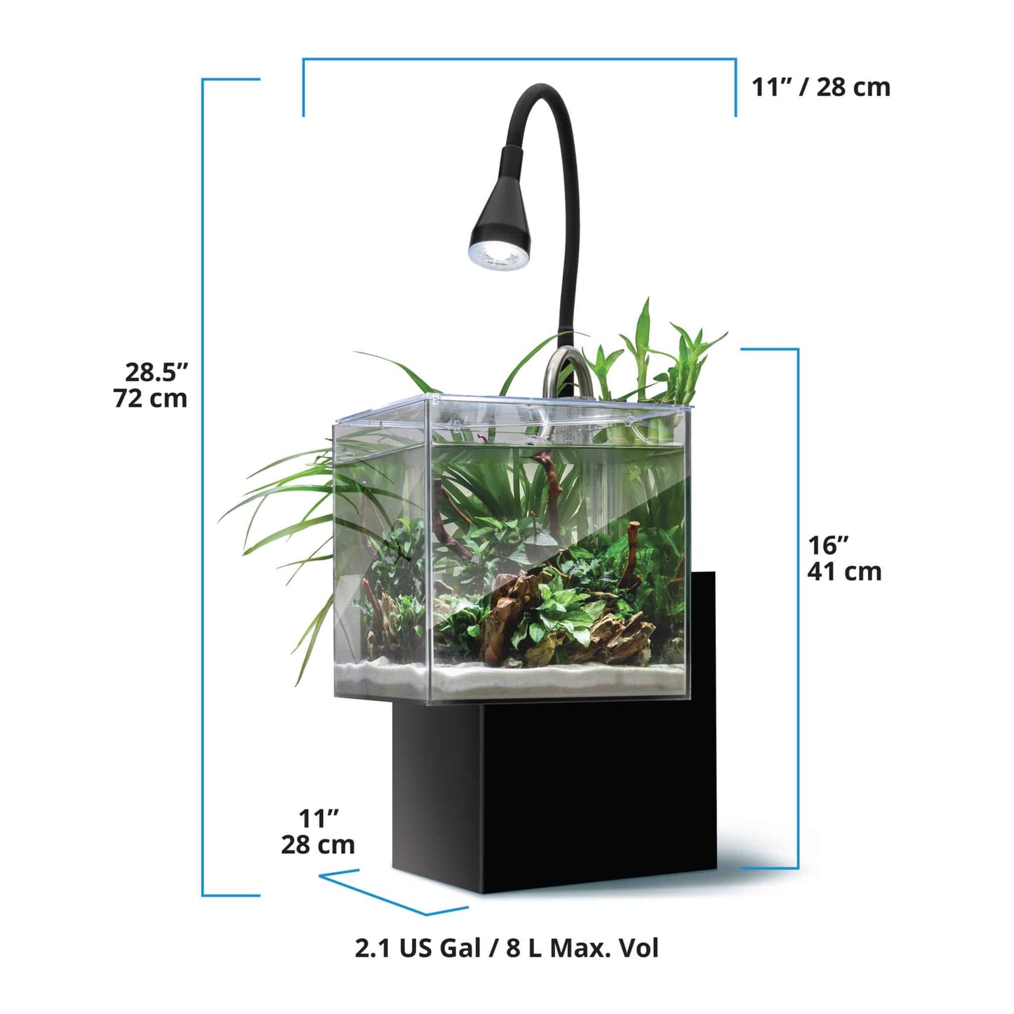 Fluval Kühl Microscaping Aquarium Kit, 2.1 US Gal / 8 L, Black