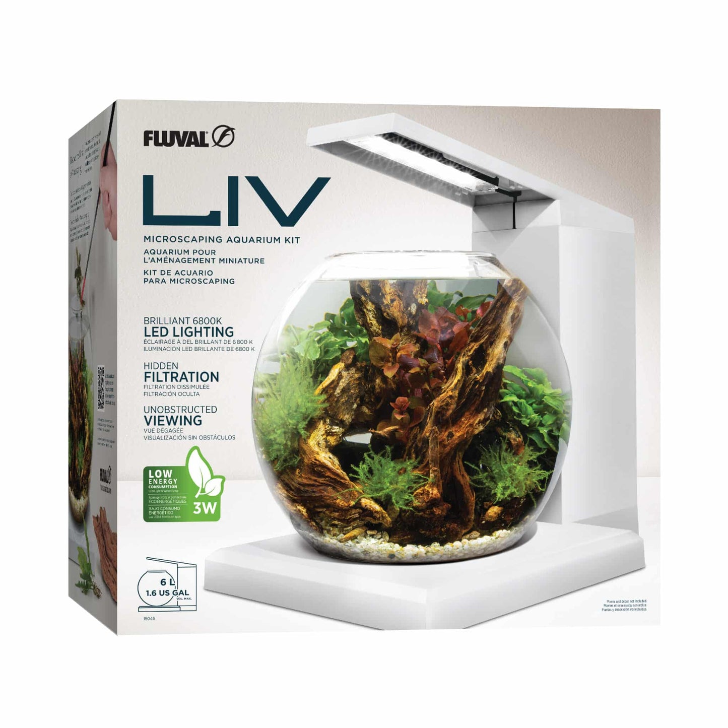 Fluval Liv Aquarium Kit, 1.6 US Gal / 6 L