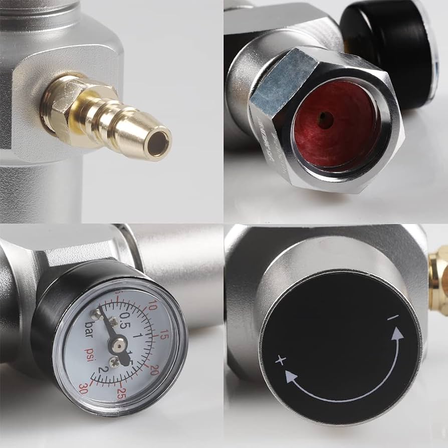 CO2 Pressure Regulator with 3/8 barb for Soda Stream threaded cylinders Concrete Blonde Aquatics