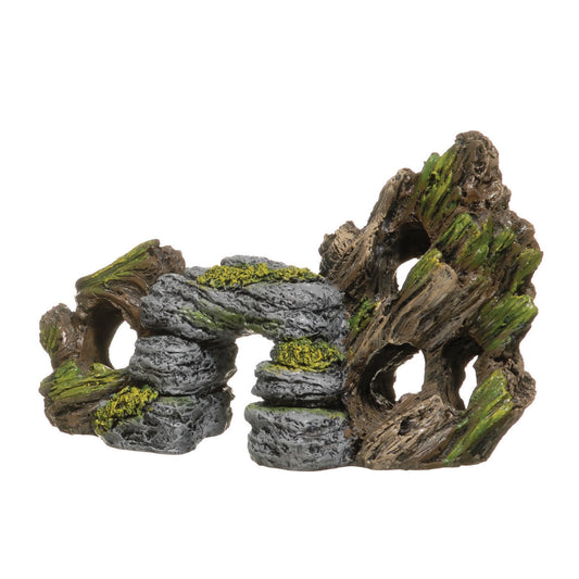 Marina Decor Rock and Bark - Small - 20 x 12.3 x 10 cm (7.8 x 4.8 x 4 in)
