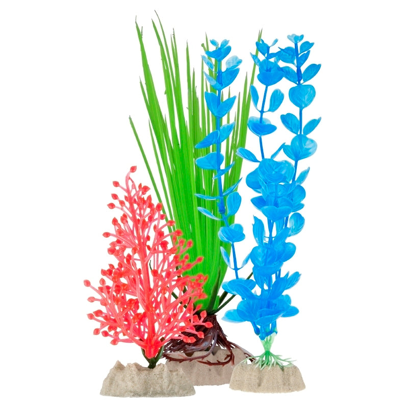 GloFish Plant Multipack SM Orange, MD Green, LG Blue