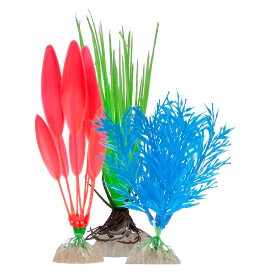 GloFish Plant Multipack SM Blue, MD Green, LG Orange