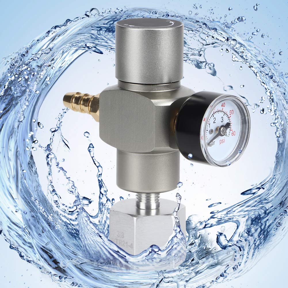 CO2 Pressure Regulator with 3/8 barb for Soda Stream threaded cylinders Concrete Blonde Aquatics